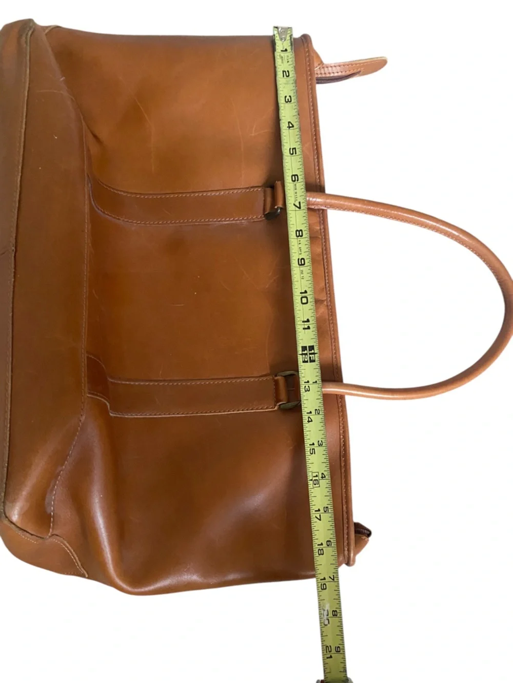 Vintage 1990s L.L. Bean Brown Genuine Leather Field & Town Satchel Tote Bag